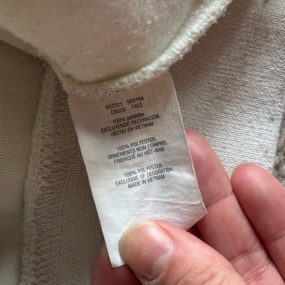 Boise State Champion Cropped Fleece Crewneck Pull Over Cream Blue XL - Picture 4 of 5